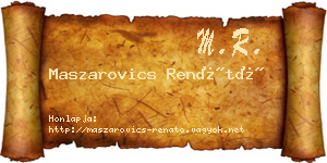 Maszarovics Renátó névjegykártya