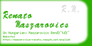 renato maszarovics business card